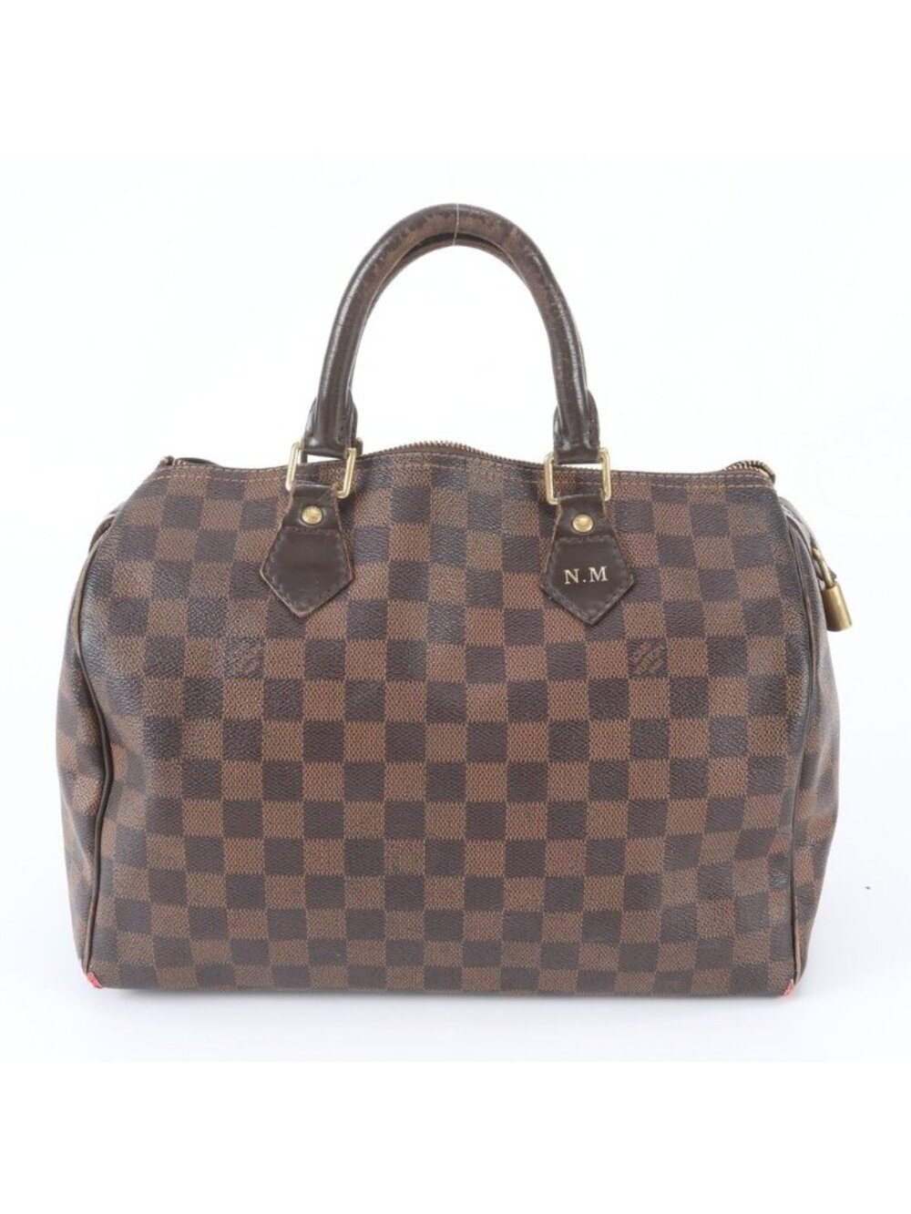 Louis Vuitton Damier Speedy 30 Leather Tote Bag Shoulder